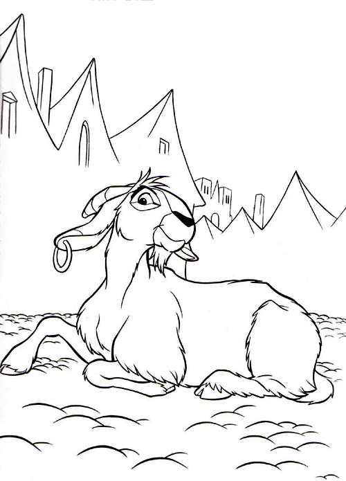 Kolorowanka: Urocza Koza w Górskim Krajobrazie - Do Druku kolorowanka do druku